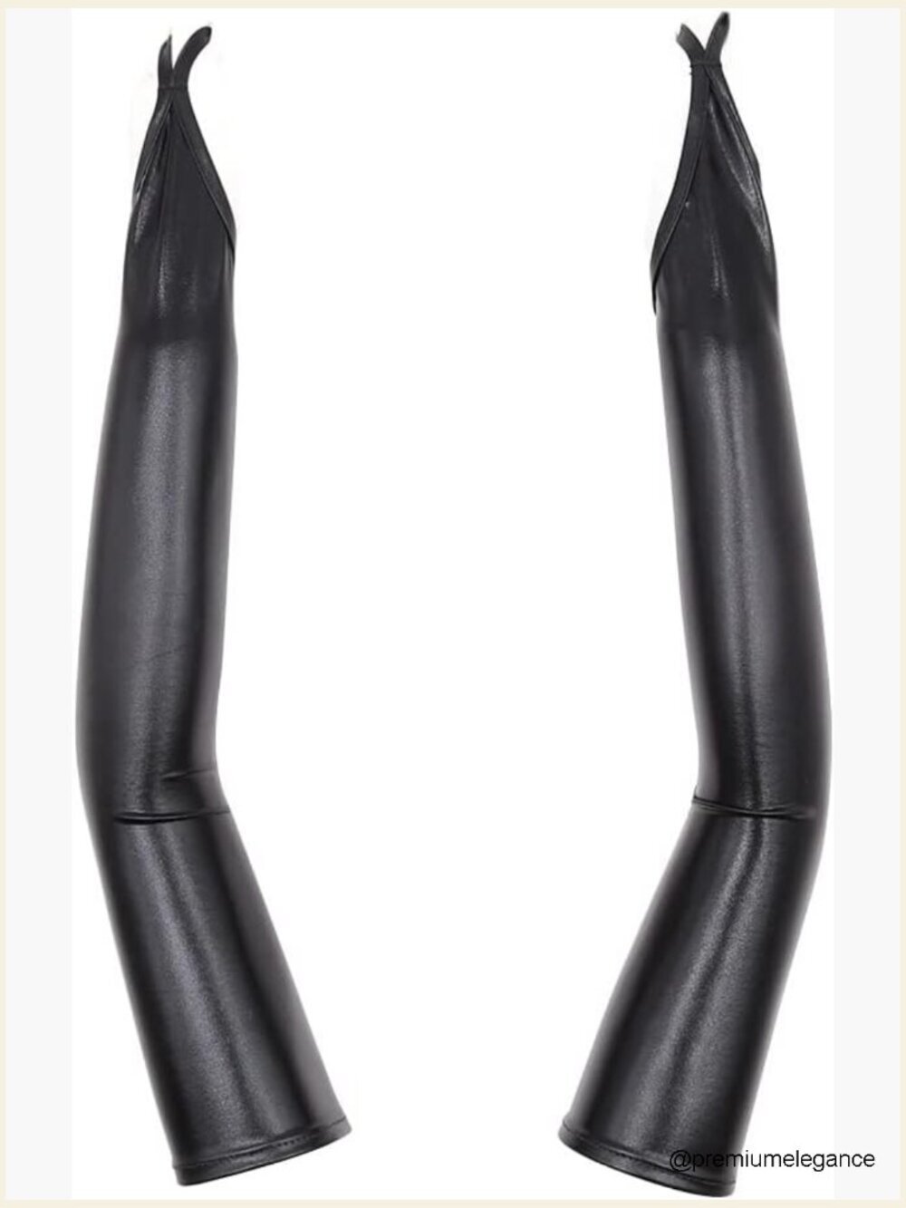 Metallic Faux Patent Leather Long Opera Gloves Elbow Length Sexy Shiny Gloves